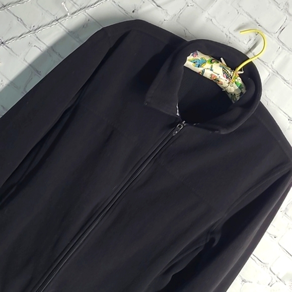 Vintage 90s STARTER Rich Black Collared Full Zip Fleece Sweatshirt Jacket Size S - Picture 4 of 14